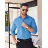 imageCOOFANDY Mens Long Sleeve Casual Button Down Shirts Untucked Shirts for Men Regular Fit Dress ShirtBlue