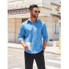 imageCOOFANDY Mens Long Sleeve Casual Button Down Shirts Untucked Shirts for Men Regular Fit Dress ShirtBlue