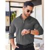imageCOOFANDY Mens Long Sleeve Casual Button Down Shirts Untucked Shirts for Men Regular Fit Dress ShirtDark Grey