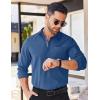 imageCOOFANDY Mens Long Sleeve Casual Button Down Shirts Untucked Shirts for Men Regular Fit Dress ShirtDenim Blue