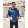 imageCOOFANDY Mens Long Sleeve Casual Button Down Shirts Untucked Shirts for Men Regular Fit Dress ShirtDenim Blue
