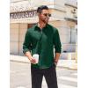 imageCOOFANDY Mens Long Sleeve Casual Button Down Shirts Untucked Shirts for Men Regular Fit Dress ShirtEvergreen