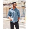 imageCOOFANDY Mens Long Sleeve Casual Button Down Shirts Untucked Shirts for Men Regular Fit Dress ShirtGrey Blue