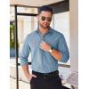 imageCOOFANDY Mens Long Sleeve Casual Button Down Shirts Untucked Shirts for Men Regular Fit Dress ShirtGrey Blue