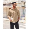 imageCOOFANDY Mens Long Sleeve Casual Button Down Shirts Untucked Shirts for Men Regular Fit Dress ShirtKhaki