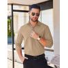 imageCOOFANDY Mens Long Sleeve Casual Button Down Shirts Untucked Shirts for Men Regular Fit Dress ShirtKhaki