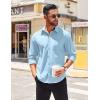 imageCOOFANDY Mens Long Sleeve Casual Button Down Shirts Untucked Shirts for Men Regular Fit Dress ShirtLight Blue