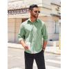 imageCOOFANDY Mens Long Sleeve Casual Button Down Shirts Untucked Shirts for Men Regular Fit Dress ShirtLight Green