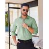 imageCOOFANDY Mens Long Sleeve Casual Button Down Shirts Untucked Shirts for Men Regular Fit Dress ShirtLight Green