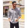 imageCOOFANDY Mens Long Sleeve Casual Button Down Shirts Untucked Shirts for Men Regular Fit Dress ShirtLight Grey