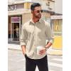 imageCOOFANDY Mens Long Sleeve Casual Button Down Shirts Untucked Shirts for Men Regular Fit Dress ShirtLight Khaki