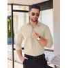 imageCOOFANDY Mens Long Sleeve Casual Button Down Shirts Untucked Shirts for Men Regular Fit Dress ShirtLight Khaki