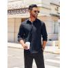 imageCOOFANDY Mens Long Sleeve Casual Button Down Shirts Untucked Shirts for Men Regular Fit Dress ShirtNavy Blue