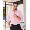 imageCOOFANDY Mens Long Sleeve Casual Button Down Shirts Untucked Shirts for Men Regular Fit Dress ShirtPink