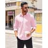imageCOOFANDY Mens Long Sleeve Casual Button Down Shirts Untucked Shirts for Men Regular Fit Dress ShirtPink