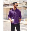 imageCOOFANDY Mens Long Sleeve Casual Button Down Shirts Untucked Shirts for Men Regular Fit Dress ShirtPurple