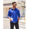 imageCOOFANDY Mens Long Sleeve Casual Button Down Shirts Untucked Shirts for Men Regular Fit Dress ShirtRoyal Blue