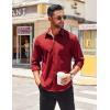 imageCOOFANDY Mens Long Sleeve Casual Button Down Shirts Untucked Shirts for Men Regular Fit Dress ShirtWine Red