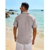 imageCOOFANDY Mens Button Down Shirt Short Sleeve Casual Shirts Beach Summer Linen Shirts Wedding Vacation ShirtStone