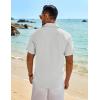 imageCOOFANDY Mens Button Down Shirt Short Sleeve Casual Shirts Beach Summer Linen Shirts Wedding Vacation ShirtWhite