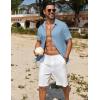 imageCOOFANDY Mens Casual Button Down Shirts Short Sleeve Textured Summer Beach ShirtBeau Blue