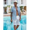 imageCOOFANDY Mens Casual Button Down Shirts Short Sleeve Textured Summer Beach ShirtBeau Blue