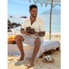 imageCOOFANDY Mens Casual Button Down Shirts Short Sleeve Textured Summer Beach ShirtBeige