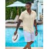 imageCOOFANDY Mens Casual Button Down Shirts Short Sleeve Textured Summer Beach ShirtBeige