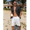 imageCOOFANDY Mens Casual Button Down Shirts Short Sleeve Textured Summer Beach ShirtDark Grey