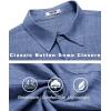 imageCOOFANDY Mens Casual Button Down Shirts Short Sleeve Textured Summer Beach ShirtDenim Blue