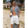 imageCOOFANDY Mens Casual Button Down Shirts Short Sleeve Textured Summer Beach ShirtLight Grey