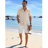 imageCOOFANDY Mens Casual Button Down Shirts Short Sleeve Textured Summer Beach ShirtLight Khaki