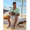 imageCOOFANDY Mens Casual Button Down Shirts Short Sleeve Textured Summer Beach ShirtMint Green