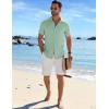 imageCOOFANDY Mens Casual Button Down Shirts Short Sleeve Textured Summer Beach ShirtMint Green