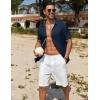 imageCOOFANDY Mens Casual Button Down Shirts Short Sleeve Textured Summer Beach ShirtNavy Blue