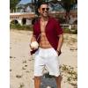 imageCOOFANDY Mens Casual Button Down Shirts Short Sleeve Textured Summer Beach ShirtRed