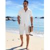 imageCOOFANDY Mens Casual Button Down Shirts Short Sleeve Textured Summer Beach ShirtWhite