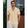 imageCOOFANDY Mens Casual Button Down Short Sleeve Shirts Summer Beach Wedding Shirt Vacation Cotton ShirtsBeige