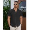 imageCOOFANDY Mens Casual Button Down Short Sleeve Shirts Summer Beach Wedding Shirt Vacation Cotton ShirtsBlack