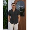 imageCOOFANDY Mens Casual Button Down Short Sleeve Shirts Summer Beach Wedding Shirt Vacation Cotton ShirtsBlack