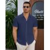 imageCOOFANDY Mens Casual Button Down Short Sleeve Shirts Summer Beach Wedding Shirt Vacation Cotton ShirtsBlackberry