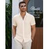 imageCOOFANDY Mens Casual Button Down Short Sleeve Shirts Summer Beach Wedding Shirt Vacation Cotton ShirtsChampagne