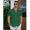 imageCOOFANDY Mens Casual Button Down Short Sleeve Shirts Summer Beach Wedding Shirt Vacation Cotton ShirtsEvergreen