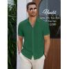 imageCOOFANDY Mens Casual Button Down Short Sleeve Shirts Summer Beach Wedding Shirt Vacation Cotton ShirtsEvergreen