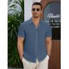 imageCOOFANDY Mens Casual Button Down Short Sleeve Shirts Summer Beach Wedding Shirt Vacation Cotton ShirtsGray Blue