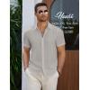 imageCOOFANDY Mens Casual Button Down Short Sleeve Shirts Summer Beach Wedding Shirt Vacation Cotton ShirtsLight Gray
