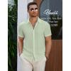 imageCOOFANDY Mens Casual Button Down Short Sleeve Shirts Summer Beach Wedding Shirt Vacation Cotton ShirtsLight Green