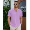 imageCOOFANDY Mens Casual Button Down Short Sleeve Shirts Summer Beach Wedding Shirt Vacation Cotton ShirtsLilac