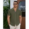 imageCOOFANDY Mens Casual Button Down Short Sleeve Shirts Summer Beach Wedding Shirt Vacation Cotton ShirtsOlive Drab