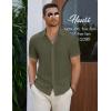 imageCOOFANDY Mens Casual Button Down Short Sleeve Shirts Summer Beach Wedding Shirt Vacation Cotton ShirtsOlive Drab